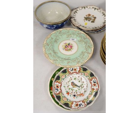 A selection of decorative ceramic plates including a Royal Worcester 'Elegant' plate; A Wood & Sons Blue & White Plate, Wedgw