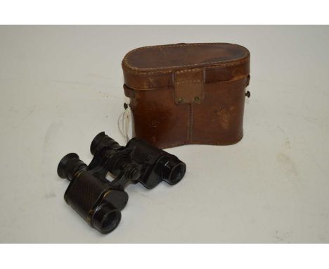 Pair of Aitchison 'The Lumina' binoculars, in leather carry case; along with a mother of pearl and gilt metal handled magnify