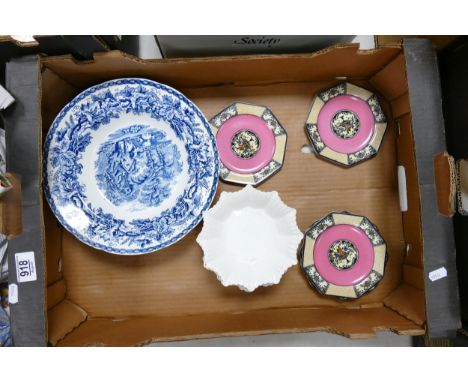 A mixed collection of item to include: Booths British Scenery Pattern Rack Bowl( some nips to edges), Imperial Pottery for We
