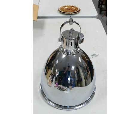 Large Modern Industrial Type Chromed Ceiling Lamp: height 46cm 