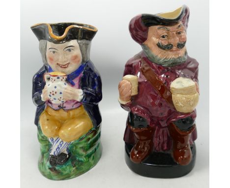 Royal Doulton Large Toby Jug Falstaff &amp; Earlier Staffordshire item(2) 