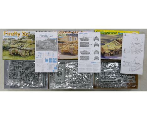 Dragon Branded 1/35 Scale Model Tanks to include  Panther A Normandy 1944, Firefly VC &amp; Sd.Kfz. 251/17 Ausf.c, looks to b