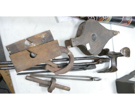 A collection of Antique Blacksmith Tools(9) 