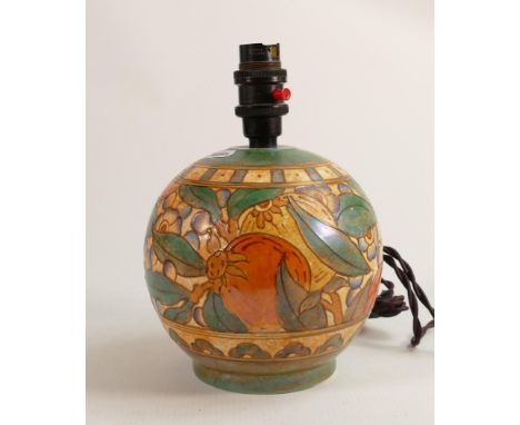 Unsigned Charlotte Rhead Lamp Base in TL5 design, height in  fitting 22cm 