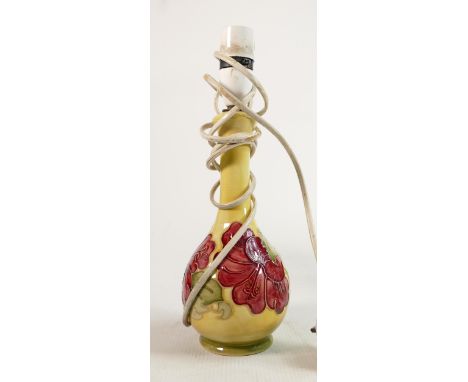Moorcroft Hibiscus on Yellow Ground Lamp Base: height to fitting 22cm 