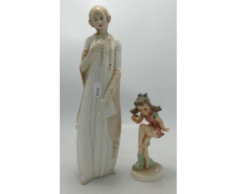 Royal Doulton figure The Love Letter HN3105: (2nda)together with a Goebel figure of a girl 