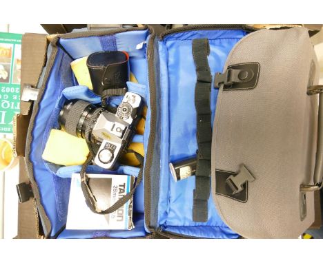 Cased Camera Equipment to include: Minolta XG-m &amp; XG9 bodies, Minolta 85mm Zoom Lens, Kiron 80-200mm MC lens, Vivitar 70-