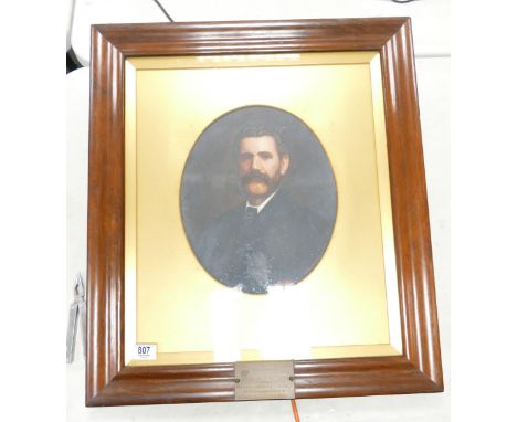 Framed Presentation Portrait Br S Taylor by The Davids Friendly Society : frame size 67 x 59cm 