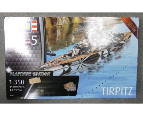 Revell Platinum Edition 1:350 scale Model Boat Kit Tirpitz, boxed, seems complete but unchecked