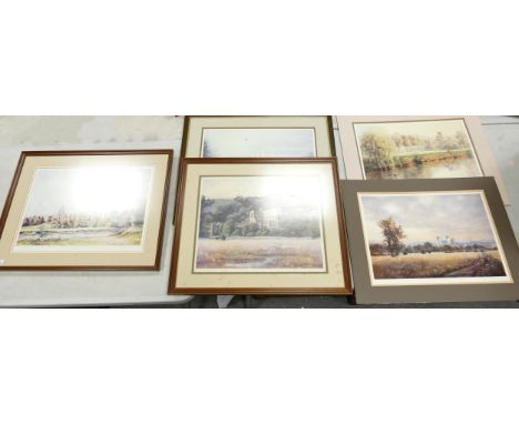 Four Large Sally Sterne Limited Edition prints, 3 with certificates of authenticity together with a similar John Freeman Item