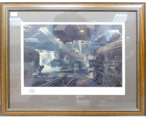 Large David Shepard Print Willesden Sheds Ltd Edition , signed on mount, frame size 72 x 87cm 