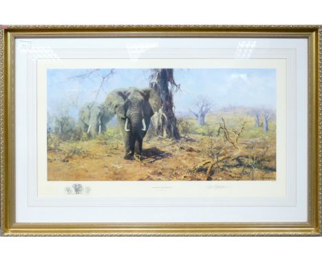 Large David Shepard Print The Land of The Baobab Tree  Ltd Edition , signed on mount, frame size 67 x 100cm 