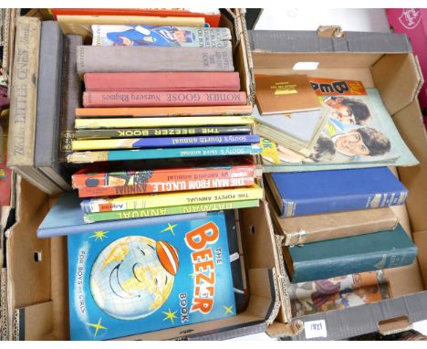 A collection of children's vintage 1950;s and 60's annual including Beezer, Captain Scarlet, Batman. Sooty. Together with vin