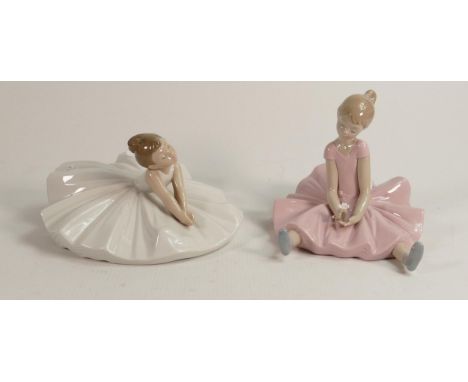 Two Nao Figures of Ballerina's , tallest 12cm(2) 