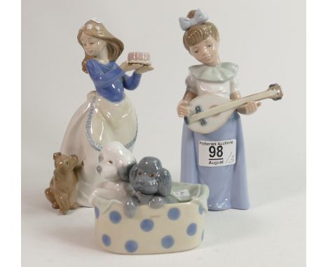 Nao Figure to include, Girl with Guitar, Girl with Puppy &amp; Two Puppies in Basket(3) 