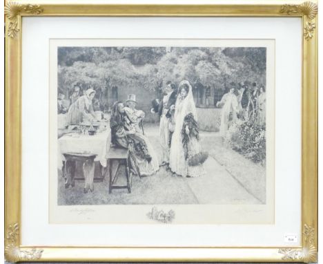 Large Framed W Denby Sadler Signed Print in quality Gilt Frame, 77 x 92cm 