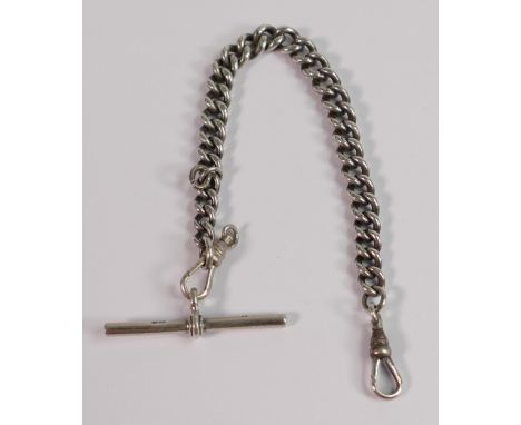 Silver Albert bracelet, 26.8g: 