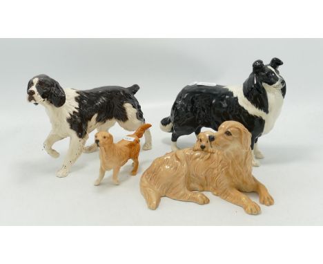Royal Doulton Seconds Dogs Figures, Collie, Spaniel &amp; Retriever &amp; Beswick K series Retriever(4) 