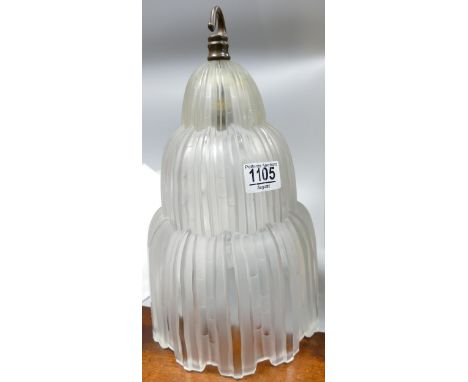 Frosted Art Deco Glass Porch / Ceiling Lantern Shade, height with fitting 33cm 