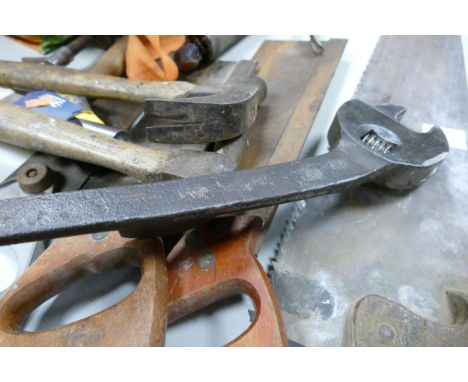 A large collection of vintage hand tools &amp; saws 
