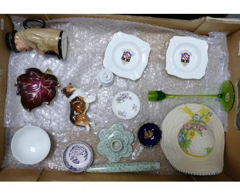 Good tray lots of ceramics: Includes Woods, Wedgwood, Carlton, Doulton, Royal Albert miniature cup &amp; saucer, Hammersley, 