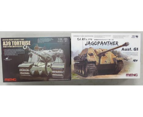 Meng Branded 1/35 Scale Model Tanks to include British A39 Tortoise &amp; German Sd.Kfz. 173 Jagdpanther , looks to be comple