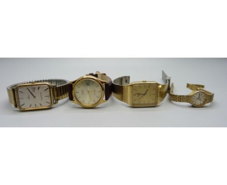 Three wristwatches - Timex, Citizen and Pulsar