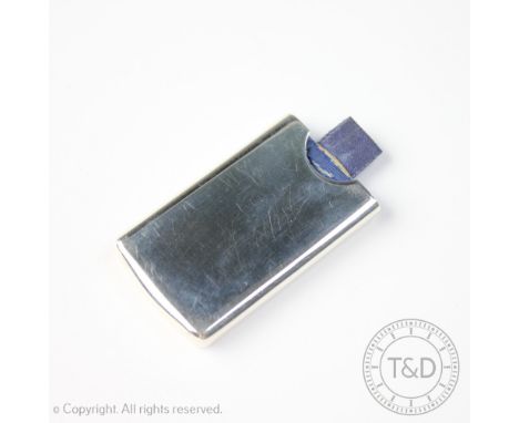 A Sampson Mordan plaster or patch case, London circa 1900, the rectangular case of plain polished design, enclosing watered s