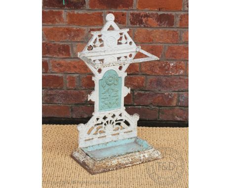 A late 19th century Coalbrookdale style cast iron stick stand, of Aesthetic design, 68cm H