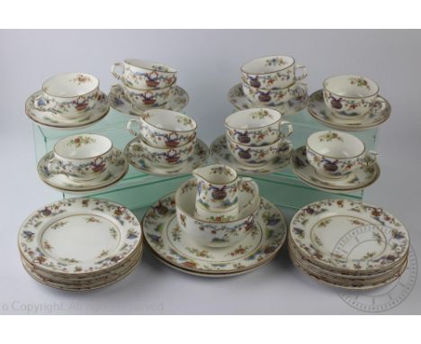 A forty piece Royal Worcester part tea service, in transfer printed Kakiemon type pattern (as found)  (40)   CONDITION REPORT