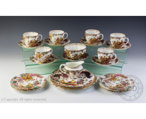 A cased Royal Crown Derby 'Derby Posies' pattern tea service for six and a Aynsley tea service for six and further Royal Crow