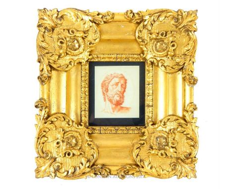 Manner of Jean-Francois De Neufforge (1714-1791), a fine late 18th / early 19th century sanguine pencil drawing portrait of a
