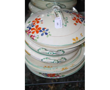 THREE NAT WEST WADE CERAMIC PIG BANKS,
along with part of a dinner service and other ceramics