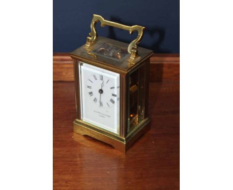 MAPPIN AND WEBB BRASS CARRIAGE CLOCK