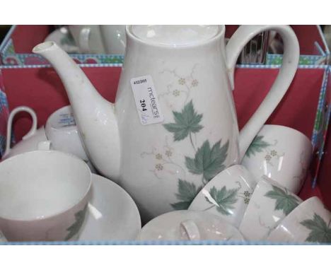 NORITAKE 'WILD IVY' PATTERN COFFEE SET
with six cups, six saucers, cream, sugar and coffee pot 