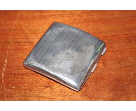 ART DECO SILVER CIGARETTE CASE
with engine turned design, with monogram, Birmingham mark, 8.5cm long 