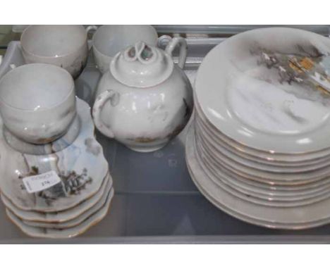 EGGSHELL PART TEA SET
including cups and saucers, side plates, a teapot, a milk jug 