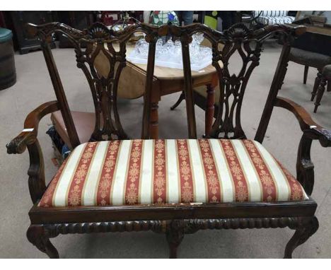 MAHOGANY REPRODUCTION TWO SEAT SOFA 