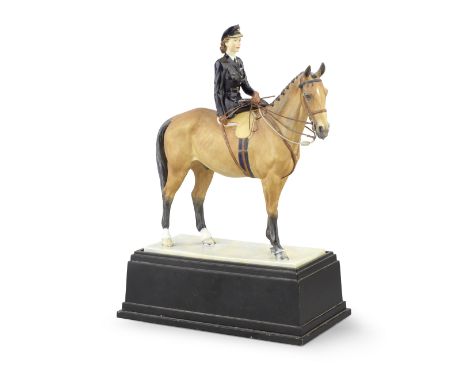 A Royal Worcester model of HRH Princess Elizabeth riding 'Tommy', introduced 1949Modelled by Doris Lindner, the Princess moun