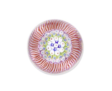 A St. Louis concentric millefiori mushroom paperweight, circa 1850The large central tuft formed of four rows of composite can
