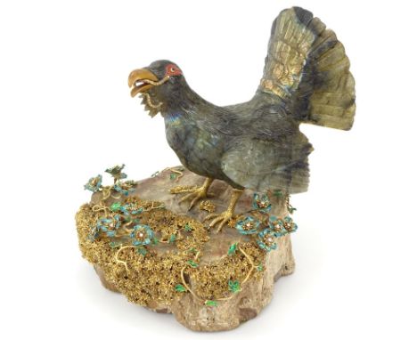 Attributed to: Manfred Wild, Idar-Oberstein, Germany Important Vintage Masterwork 18 Karat Yellow Gold, Diamond and Enamel Mo