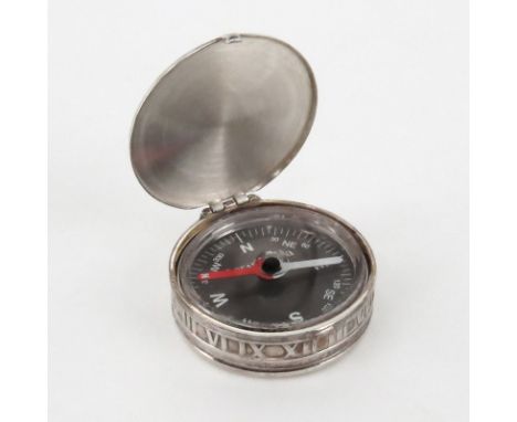 Tiffany & Co Sterling Silver "Atlas" Compass. Marked "Atlas 2004 Tiffany & Co 925 Spain" on underside. Monogrammed, needs cle
