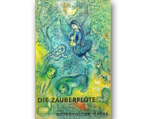 After: Marc Chagall, Russian/French (1887-1985) "Die Zauberfote, 1967" Metropolitan Opera Color Lithograph on Paper. Good con