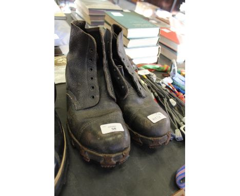 Pair of Vintage Leather Climbing Boots