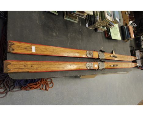 Pair of vintage Hickory Skis
