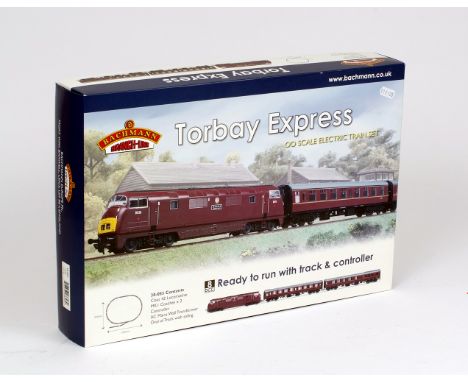 OO gauge. Bachmann 30-053 Torbay Express DCC ready train set, comprising: Class 42 locomotive; two Mk1 coaches; controller; t