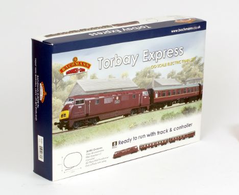 OO gauge. Bachmann 30-053 Torbay Express DCC ready train set, comprising: Class 42 locomotive; two Mk1 coaches; controller; t