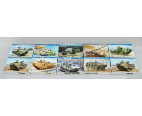 10 x HobbyBoss 1:35 scale military related plastic model kits. Unused.