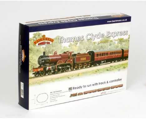 OO gauge. Bachmann 30-170 Thames Clyde Express DCC ready train set, comprising: 4-4-0 maroon Midland Compound '1000' locomoti