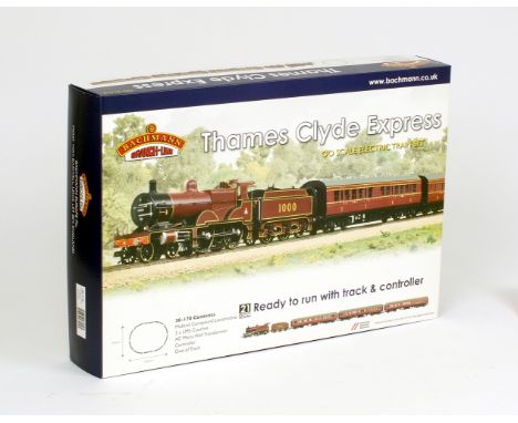 OO gauge. Bachmann 30-170 Thames Clyde Express DCC ready train set, comprising: 4-4-0 maroon Midland Compound '1000' locomoti